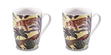 Porselen Mugs Kupa-korkmaz Forest-2 Baskılı Kupa Bardak-2'li Takım Kupa