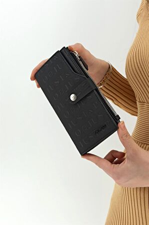 10+10 Kredi Kart Bölmeli Gofraj Baskılı İnce Çıtçıtlı Cüzdan TrCüzdan1001