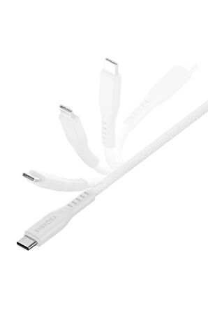 Flow 1.5M 60W Type-C to Lightning PD Hızlı Şarj Kablo - Beyaz