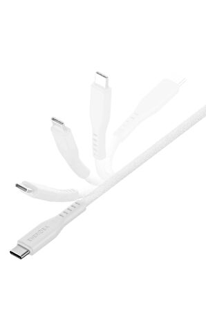 Flow 1.5M 240W Type-C to Type-C PD Hızlı Şarj Kablo - Beyaz