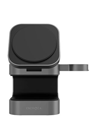 MagCube 3in1 Katlanabilir 15W Telefon Saat Airpods Masaüstü Hızlı Şarj Standı - Koyu Gri