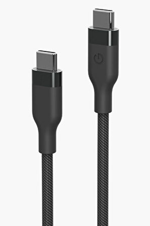 Helix 1.5M 100W Manyetik Katlanma Özellikli Type-C to Type-C PD Hızlı Şarj Kablo - Siyah
