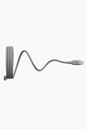 Helix 1.5M 100W Manyetik Katlanma Özellikli Type-C to Type-C PD Hızlı Şarj Kablo - Natural Grey