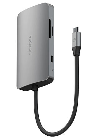 AluHub HD Pro 2 100W Type-C PD Şarj Destekli 8in1 4K Hub Dönüştürücü - Koyu Gri
