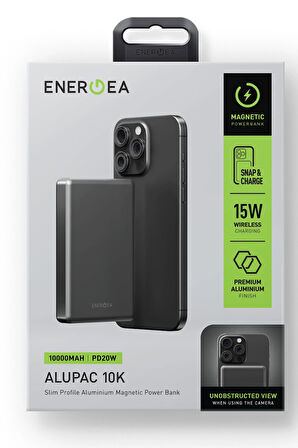 Energea AluPac 10K 10.000 mAh MagSafe Powerbank - Gri
