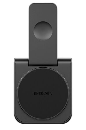 MagDuo 2in1 Katlanabilir 15W Telefon ve 2.5W Saat Masaüstü Hızlı Şarj Standı - Koyu Gri