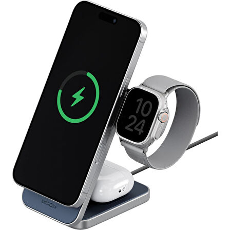 Energea MagTrio Plus 3in1 15W Şarj Standı - Lacivert
