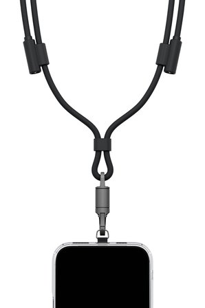 Energea Lasso 240W 1.5M Lanyard Tasarımlı USB-C to USB-C Şarj Kablosu - Siyah