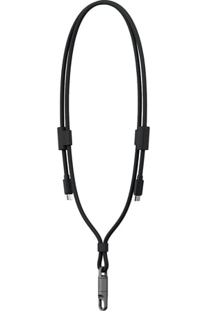 Energea Lasso 240W 1.5M Lanyard Tasarımlı USB-C to USB-C Şarj Kablosu - Siyah