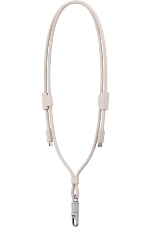 Energea Lasso 240W 1.5M Lanyard Tasarımlı USB-C to USB-C Şarj Kablosu - Krem