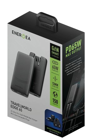Energea TravelWorld Edge 65 2 Adet 65W USB 3.0 Çıkışlı Universal PD Hızlı Şarj Aleti - Gold