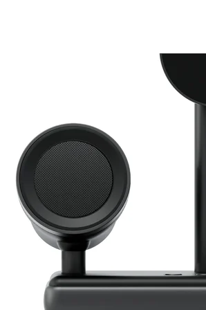 Energea MagAudio 2in1 5W Kablosuz Hoparlörlü Qi2 Destekli 15W Masaüstü Hızlı Şarj Standı - Siyah