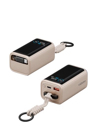 Energea ComPac Arc 45 Dijital Göstergeli 10.000 mAh Dahili Type-C Kablolu 45W Şarj Çıkışlı PD Hızlı Şarj Powerbank - Gold