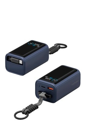 Energea ComPac Arc 45 Dijital Göstergeli 10.000 mAh Dahili Type-C Kablolu 45W Şarj Çıkışlı PD Hızlı Şarj Powerbank - Mavi