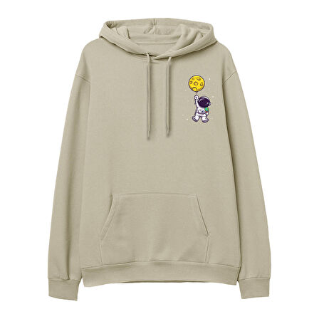 Astro-1   Baskılı Krem Hoodie