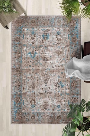 Kaymaz Taban Yıkanabilir Halı – Mutfak, Salon, Yatak Odası için Modern Dijital Baskı Halı (SLNHALI37