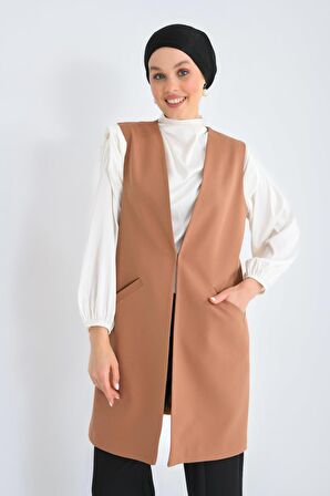 Kamel Agraf Kapama Cepli Rahat Kesim Yelek