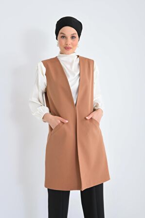 Kamel Agraf Kapama Cepli Rahat Kesim Yelek