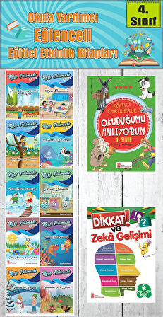 4. Sınıf Okula Yardımcı Eğitici Okuduğumu Anlıyorum - Dikkat ve Zeka Gelişimi - 10 lu Hikaye Seti 4