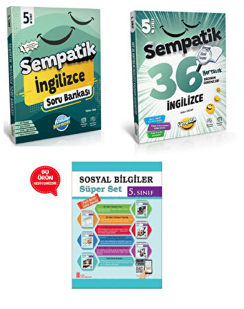 5.Sınıf Ünlüler Sempatik İngilizce Soru Bankası +36 Haftalık Kazanım Denemeleri (Hediyeli)