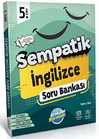 5.Sınıf Ünlüler Sempatik İngilizce Soru Bankası +36 Haftalık Kazanım Denemeleri (Hediyeli)