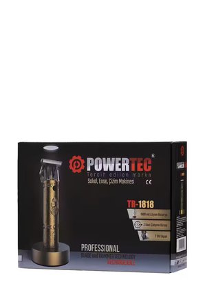 Powertec TR-1818 Şarjlı Tıraş Makinesi Saç-Sakal-Ense-Vücut Lazer Epilasyon Öncesi (Standlı yeni versiyon)