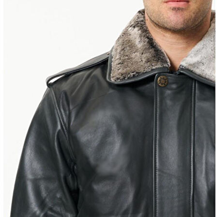 CAT3A Deri Pilot Montu Kül Siyahı YC no patch