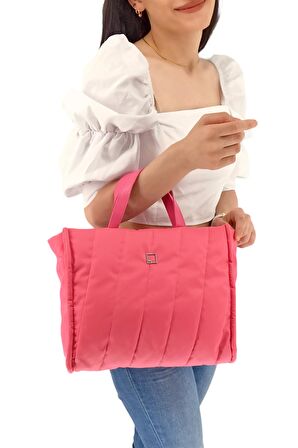 Elden Tutma Kumaş Çanta Pembe TrÇantaSrç016