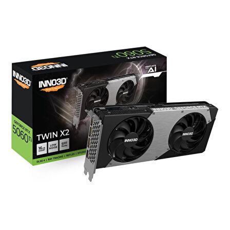 Inno3D GeForce RTX5060Ti 16GB Twin X2 128Bit GDDR7 Ekran Kartı N506T2-16D7-191073N
