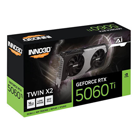 Inno3D GeForce RTX5060Ti 16GB Twin X2 128Bit GDDR7 Ekran Kartı N506T2-16D7-191073N