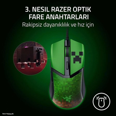 Razer Cobra Minecraft Edition RZ01-04650200-R3M1 RGB Optik Kablolu Oyuncu Mouse