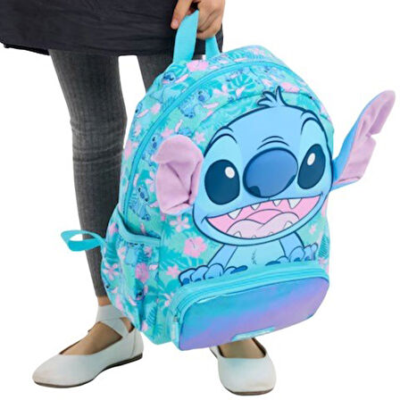 Smiggle Stitch 36 cm Anaokul Ve İlkokul Aşırı Şirin Çanta Kapüşon Detaylı 