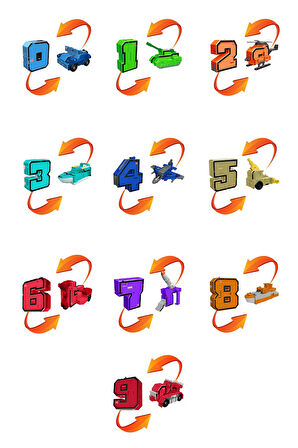 Rakamlar Araçlara Dönüşüyor – Mega Pocket Morphers 10'lu Set!