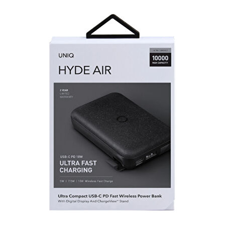 Uniq Hydeair 10.000mAh MagSafe 18W PD Powerbank - Koyu Gri