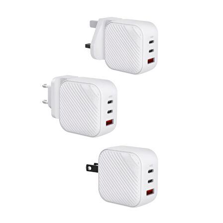 Uniq Verge Pro GaN66 65W PD Hızlı Şarj Aleti - Beyaz