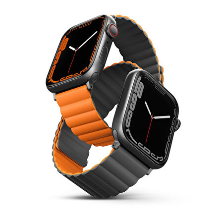 Uniq Revix Reversible Watch Ultra 49mm Manyetik Kordon - Turuncu