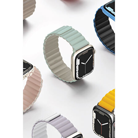 Uniq Revix Reversible Watch Ultra 49mm Manyetik Kordon - Mavi-Siyah