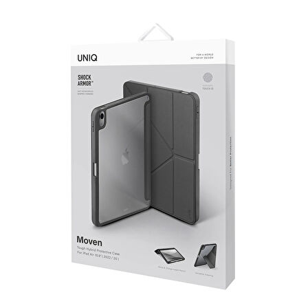 Uniq Moven iPad Air 4 10.9 Standlı Tablet Kılıfı - Gri