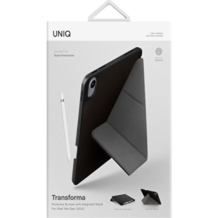 Uniq Transforma iPad 2022 10.9 (10.Nesil) Kılıf - Siyah