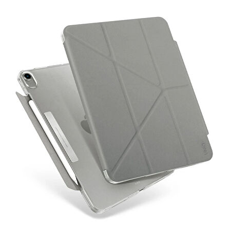Uniq Camden iPad 2022 10.9 (10.Nesil) Katlanabilir Tablet Kılıfı - Gri