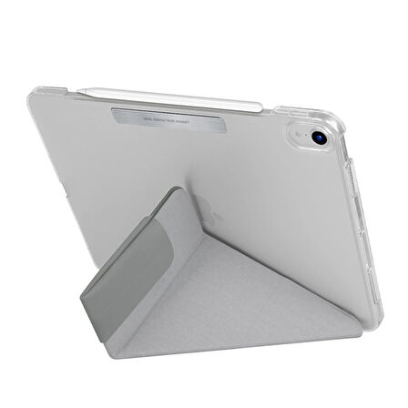 Uniq Camden iPad 2022 10.9 (10.Nesil) Katlanabilir Tablet Kılıfı - Gri