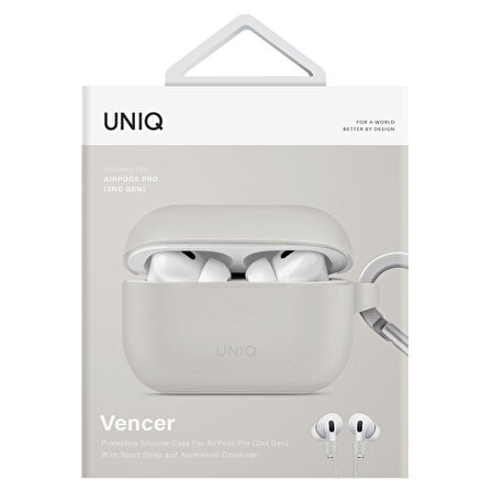 Uniq Vencer Airpods Pro 2 (2.Nesil) Silikon Kılıf - Gri