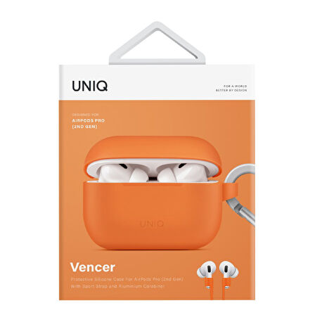 Uniq Vencer AirPods Pro 2 (2. Nesil) Silikon Kılıf - Turuncu