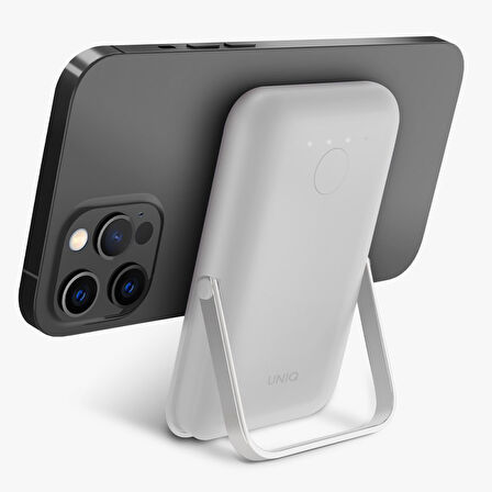 Uniq Hoveo 5.000mAh Manyetik Standlı Powerbank - Açık Gri