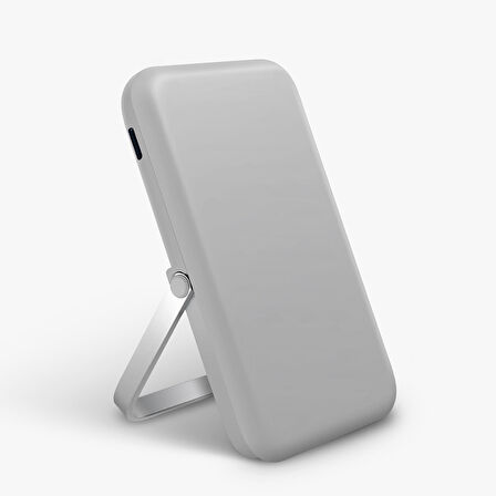 Uniq Hoveo 5.000mAh Manyetik Standlı Powerbank - Açık Gri