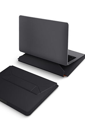 Uniq Oslo Su Geçirmez &  Stant Özellikli 14inç Laptop Kılıfı - Siyah