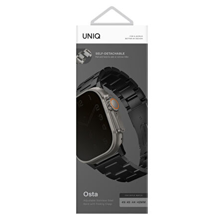 Uniq Osta Watch 42-44-45-49mm Metal Kordon - Siyah