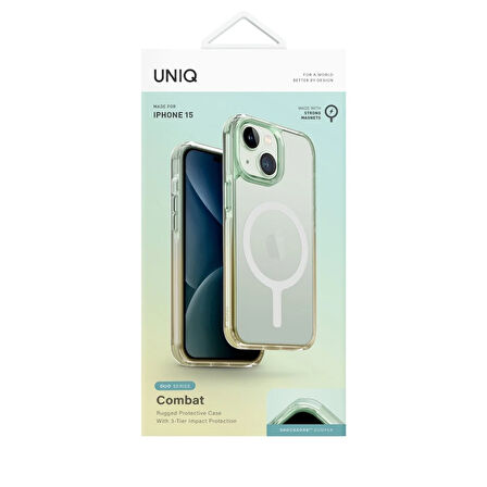 Uniq Combat Duo iPhone 15 MagSafe Kılıf - Yeşil