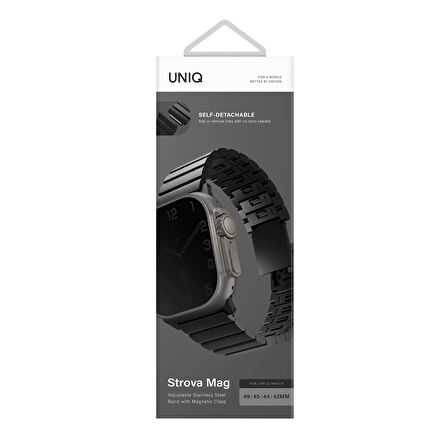 Uniq Strova Watch 42/44/45/46/49mm Çelik Kordon - Siyah