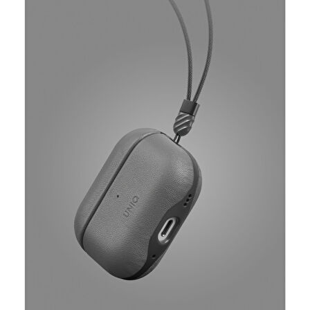 Uniq Lyden DS AirPods Pro 2 (2.Nesil) Deri Kılıf - Gri